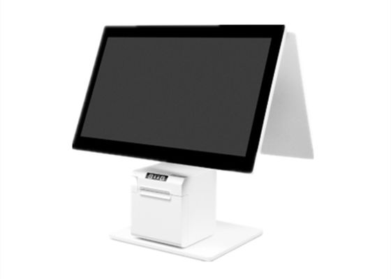 All In One Point Of Sale เครื่องชําระเงินคอมพิวเตอร์ เครื่อง POS Desktop เครื่อง POS Android 11 ระบบ POS จอสองฉาก